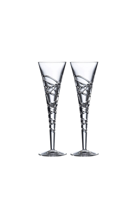 Royal Daulton Saturn Nouveau Crystal Flute Pair